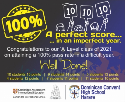 100% Pass Rate from A -level Class of 2021